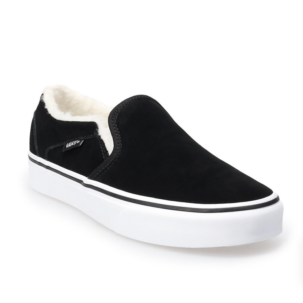 WOMENS ASHER SUEDE SHERPA LINED PLATFORM VANS